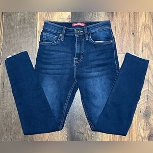 *UNIONBAY* High Rise Skinny Stretch Jeans, Raw Cut Seam, Size 1